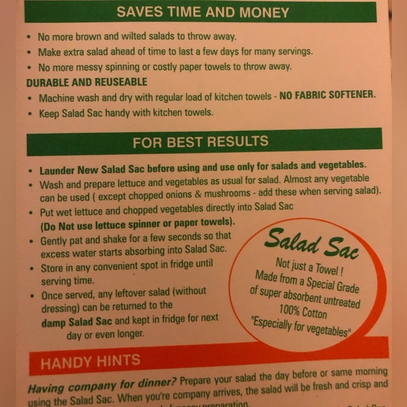 Salad Sac! Keep your veggies fresh! - Picture 3 of 4